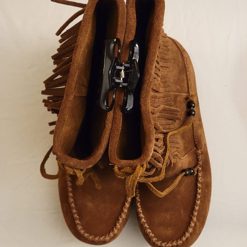 Nib Minnetonka Decorah Double Fringe Moccasin Boo… - image 6